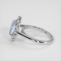 3.06 Ct. Blue Flash Moonstone Ring, Platinum 950 4