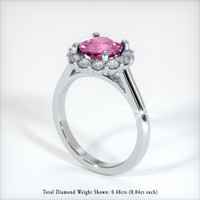 2.15 Ct. Pink Sapphire Ring, Platinum 950 2