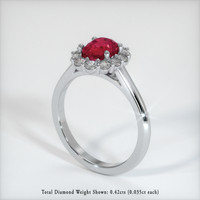 1.62 Ct. Ruby Ring, Platinum 950 2