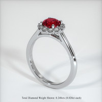 0.96 Ct. Ruby Ring, Platinum 950 2