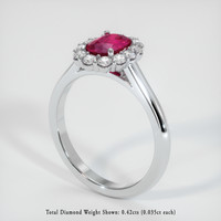 0.85 Ct. Ruby Ring, Platinum 950 2