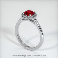 0.68 Ct. Ruby Ring, Platinum 950 2
