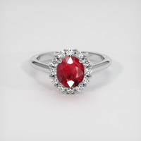 1.10 Ct. Ruby Ring, Platinum 950 1