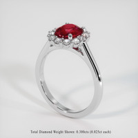 1.10 Ct. Ruby Ring, Platinum 950 2