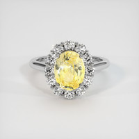2.43 Ct. Yellow Sapphire Ring, Platinum 950 1