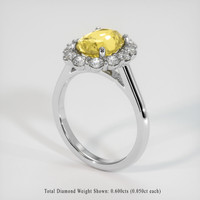 2.43 Ct. Yellow Sapphire Ring, Platinum 950 2