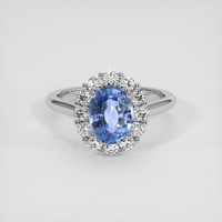 2.25 Ct. Blue Sapphire Ring, Platinum 950 1