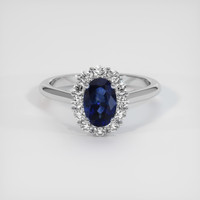 1.45 Ct. Blue Sapphire Ring, Platinum 950 1