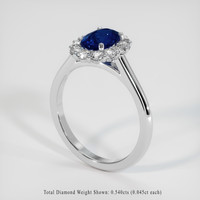 1.45 Ct. Blue Sapphire Ring, Platinum 950 2