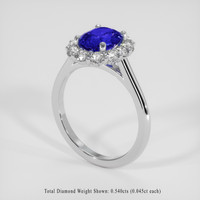 1.85 Ct. Blue Sapphire Ring, Platinum 950 2