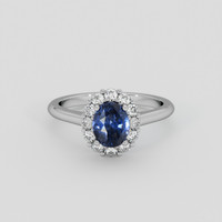 1.52 Ct. Blue Sapphire Ring, Platinum 950 1