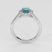 1.50 Ct. Greenish Blue Sapphire Ring, Platinum 950 3