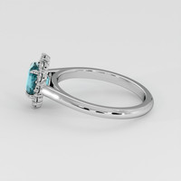 1.50 Ct. Greenish Blue Sapphire Ring, Platinum 950 4