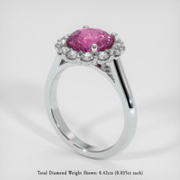 2.07 Ct. Purplish Pink Sapphire Ring, Platinum 950 2