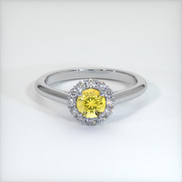 0.75 Ct. Yellow Sapphire Ring, Platinum 950 1