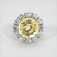 11.09 Ct. Yellow Sapphire Ring, Platinum 950 1