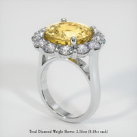11.09 Ct. Yellow Sapphire Ring, Platinum 950 2