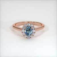 0.68 Ct. Greyish Blue Sapphire Ring, 14K Rose Gold 1