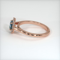 0.68 Ct. Greyish Blue Sapphire Ring, 14K Rose Gold 4