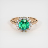 1.31 Ct. Emerald  Ring - 14K Rose Gold