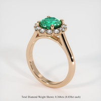1.31 Ct. Emerald  Ring - 14K Rose Gold