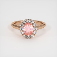 1.09 Ct. Padparadscha Sapphire Ring, 14K Rose Gold 1