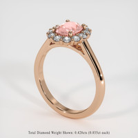 1.09 Ct. Padparadscha Sapphire Ring, 14K Rose Gold 2