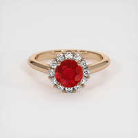 0.99 Ct. Ruby Ring, 14K Rose Gold 1