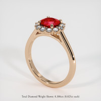 0.99 Ct. Ruby Ring, 14K Rose Gold 2