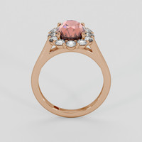 3.08 Ct. Pinkish Brown Sapphire Ring, 14K Rose Gold 3