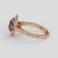 3.08 Ct. Pinkish Brown Sapphire Ring, 14K Rose Gold 4