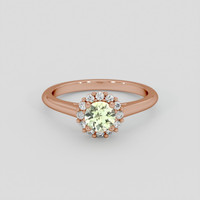 0.58 Ct. Yellowish Green Sapphire Ring, 14K Rose Gold 1