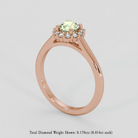 0.58 Ct. Yellowish Green Sapphire Ring, 14K Rose Gold 2