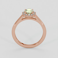 0.58 Ct. Yellowish Green Sapphire Ring, 14K Rose Gold 3