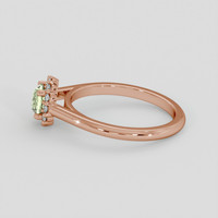0.58 Ct. Yellowish Green Sapphire Ring, 14K Rose Gold 4