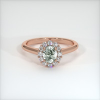 0.67 Ct. Green Sapphire Ring, 14K Rose Gold 1