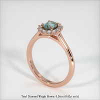 0.68 Ct. Bluish Green Sapphire Ring, 14K Rose Gold 1