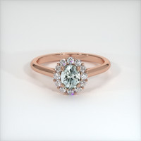 0.68 Ct. Bluish Green Sapphire Ring, 14K Rose Gold 2
