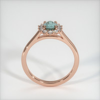0.68 Ct. Bluish Green Sapphire Ring, 14K Rose Gold 3