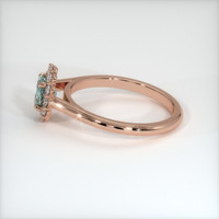 0.68 Ct. Bluish Green Sapphire Ring, 14K Rose Gold 4
