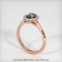 0.70 Ct. Bluish Green Sapphire Ring, 14K Rose Gold 2