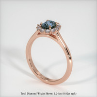 0.68 Ct. Greyish Blue Sapphire Ring, 18K Rose Gold 2