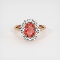 2.50 Ct. Padparadscha Sapphire Ring, 18K Rose Gold 1