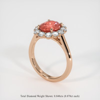 2.50 Ct. Padparadscha Sapphire Ring, 18K Rose Gold 2