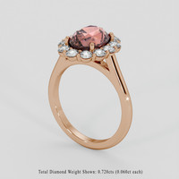 3.08 Ct. Pinkish Brown Sapphire Ring, 18K Rose Gold 2