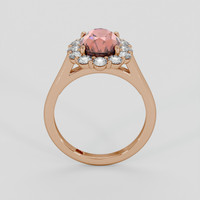 3.08 Ct. Pinkish Brown Sapphire Ring, 18K Rose Gold 3