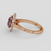 3.08 Ct. Pinkish Brown Sapphire Ring, 18K Rose Gold 4