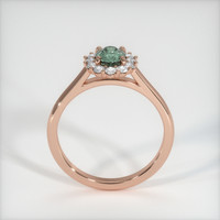 0.70 Ct. Bluish Green Sapphire Ring, 18K Rose Gold 3