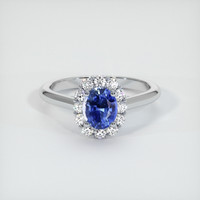 0.76 Ct. Blue Sapphire Ring, 10K White Gold 1