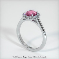 1.28 Ct. Pink Sapphire Ring, 10K White Gold 2